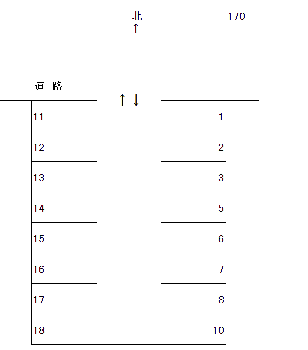 岩倉－170の駐車配置図