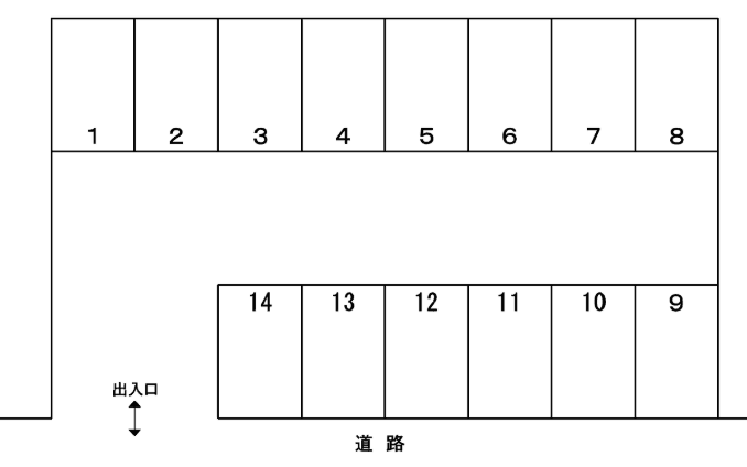 イーストパークカミヤ第２駐車場の駐車配置図