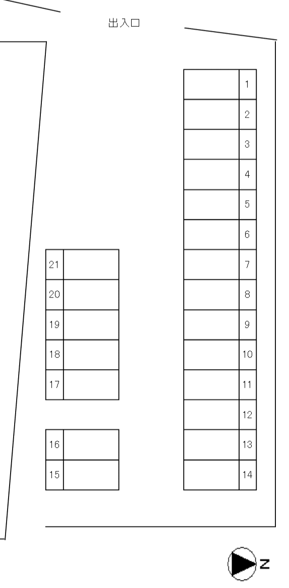 曲尺手（KANENOTE）パーキングの駐車配置図