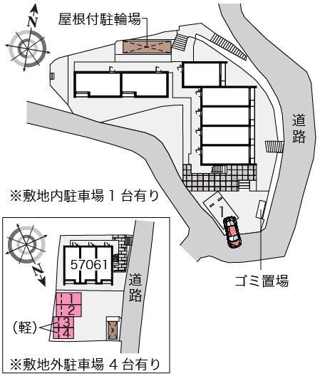 クレイノＢＬＵＥⅢ(57980)の駐車配置図