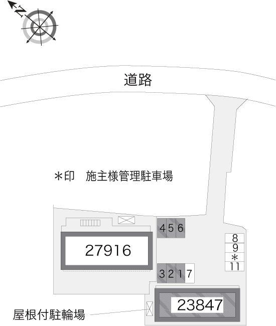 サンウッドⅢ(23847)の駐車配置図