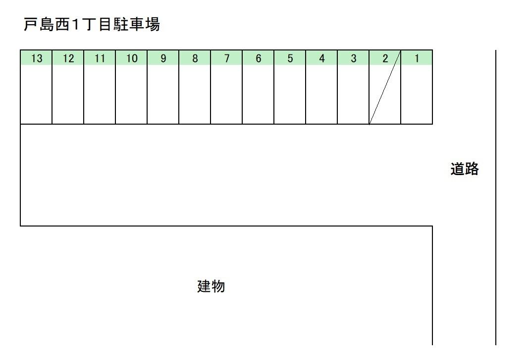 戸島西1丁目駐車場の駐車配置図