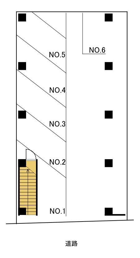 堀江町M月極駐車場の駐車配置図