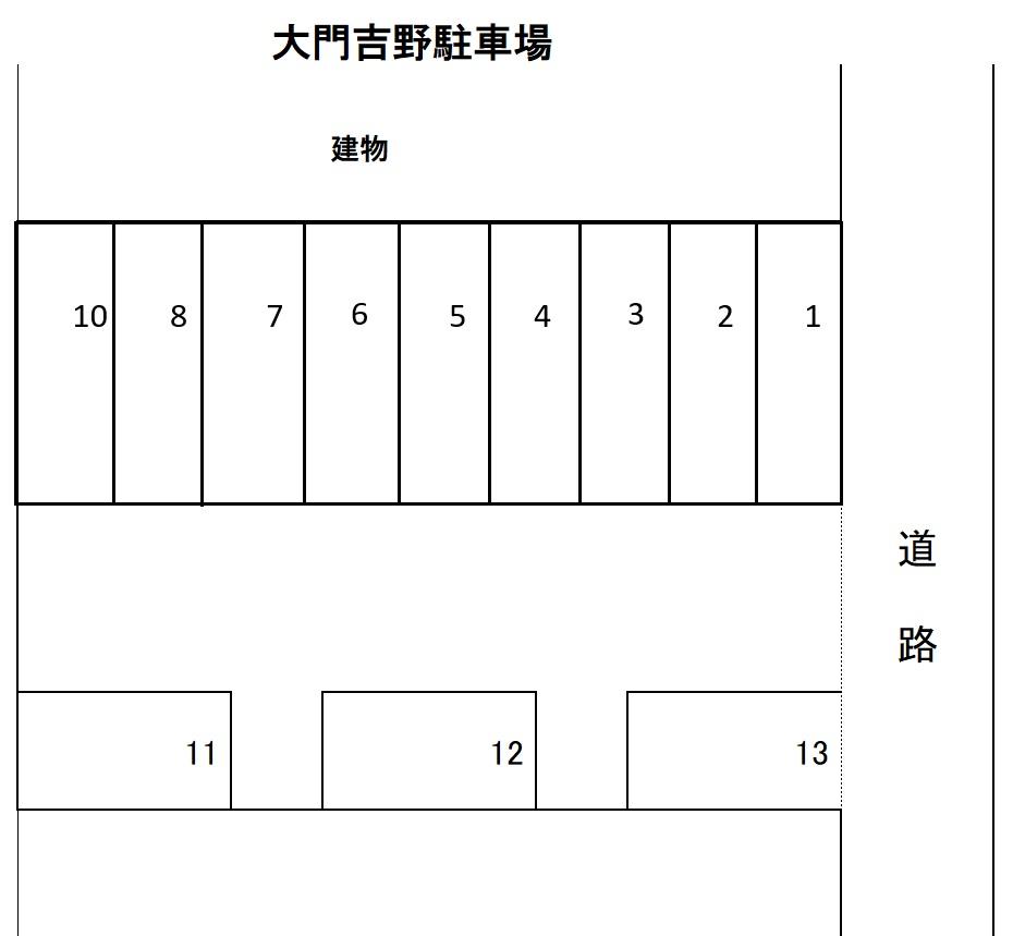 大門吉野駐車場の駐車配置図