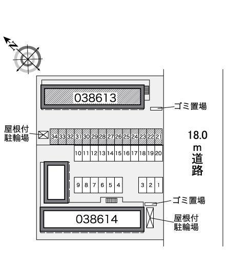 Ｃａｌｍ江別Ⅰ(38613)の駐車配置図