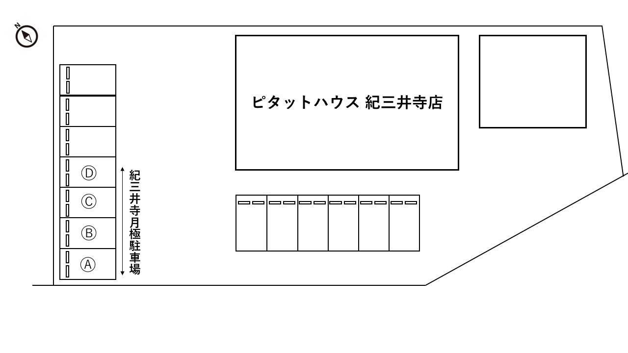 紀三井寺月極駐車場の駐車配置図