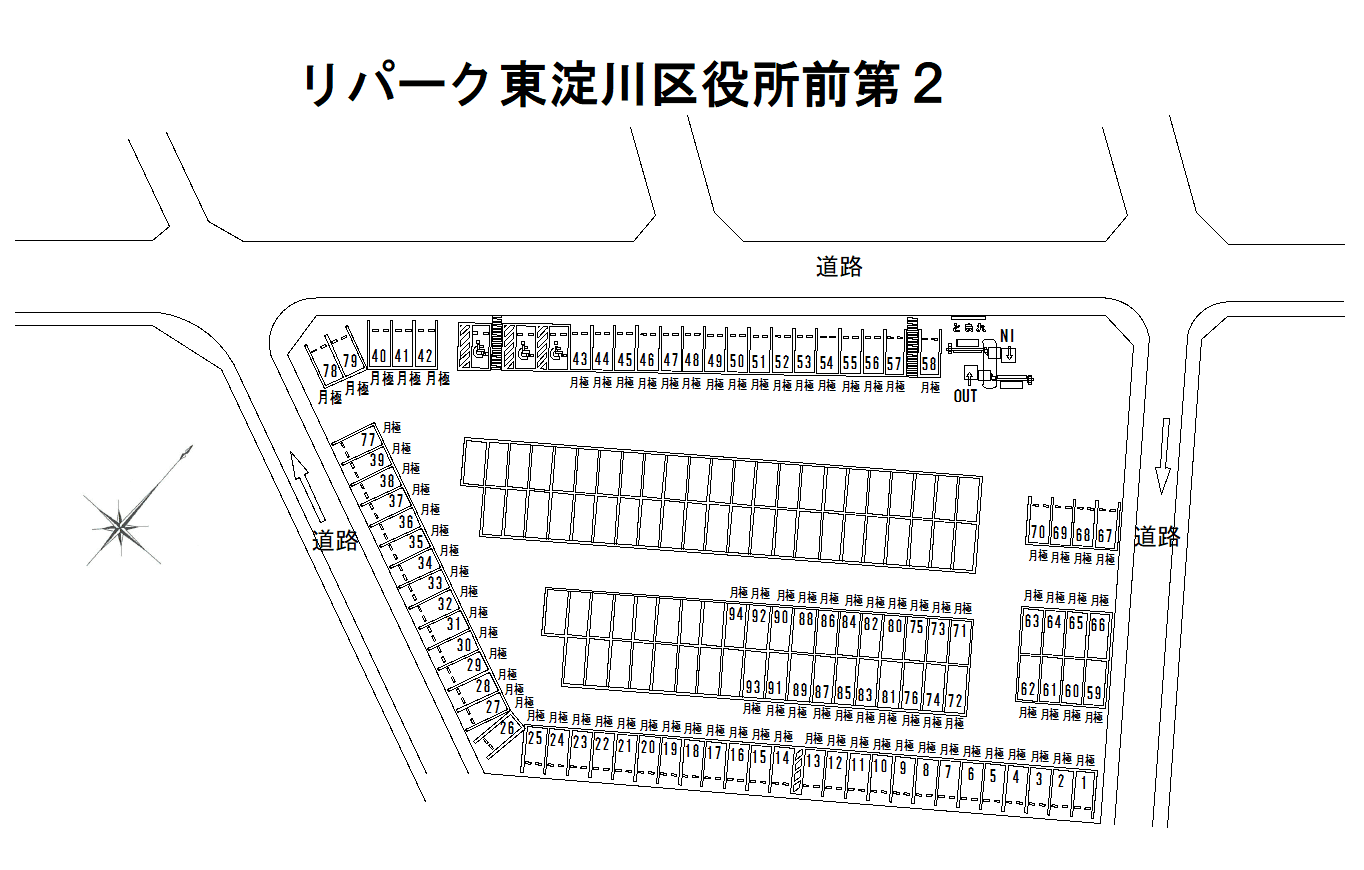 東淀川区役所前第２の駐車配置図
