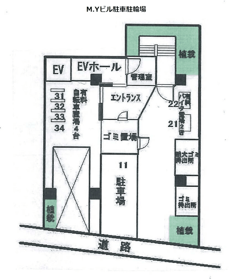M．Yビル駐車場の駐車配置図