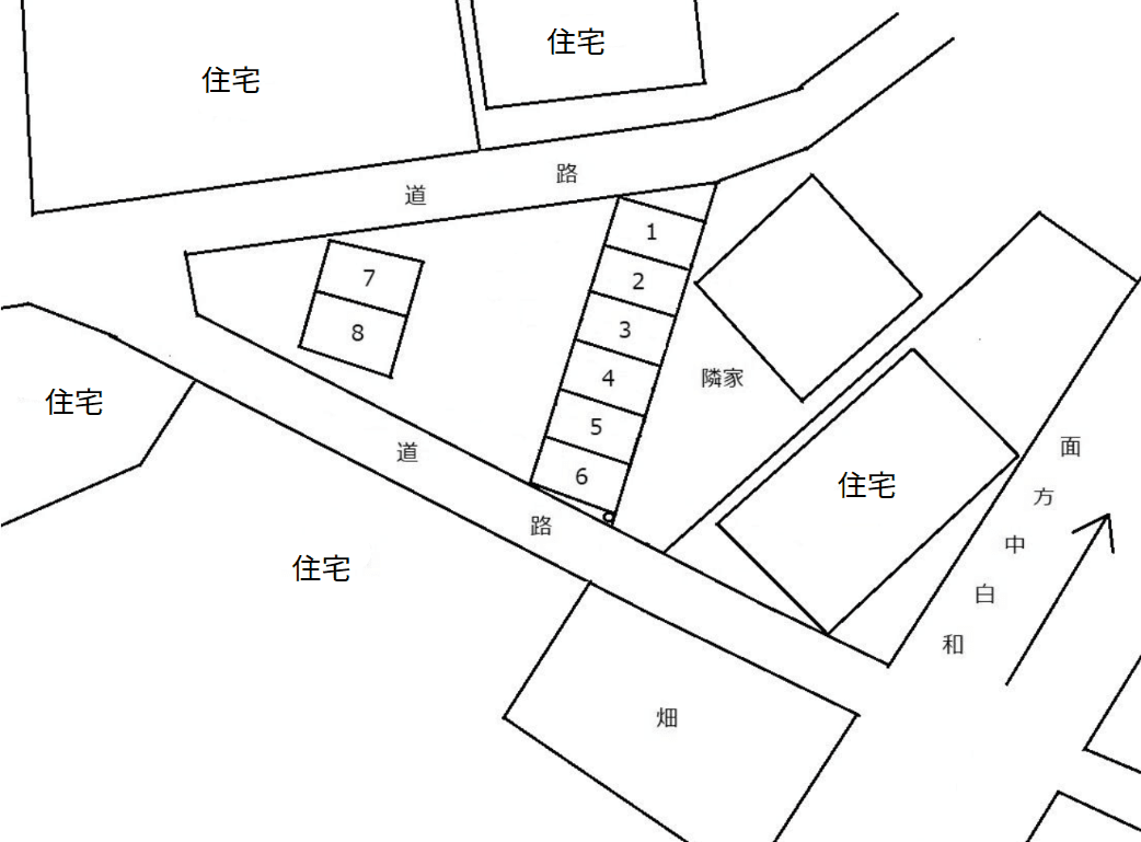 田嶋駐車場NO,Ⅱの駐車配置図