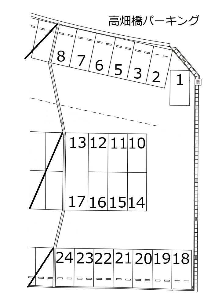 高畑橋パーキングの駐車配置図