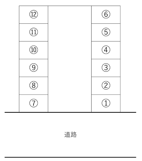 若葉駐車場の駐車配置図