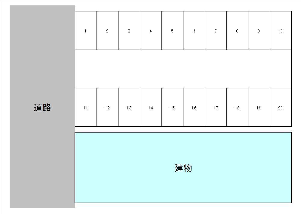 清納ハイツ月極駐車場の駐車配置図