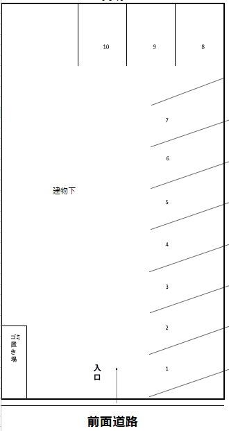 プレリュード篠栗敷地内駐車場の駐車配置図