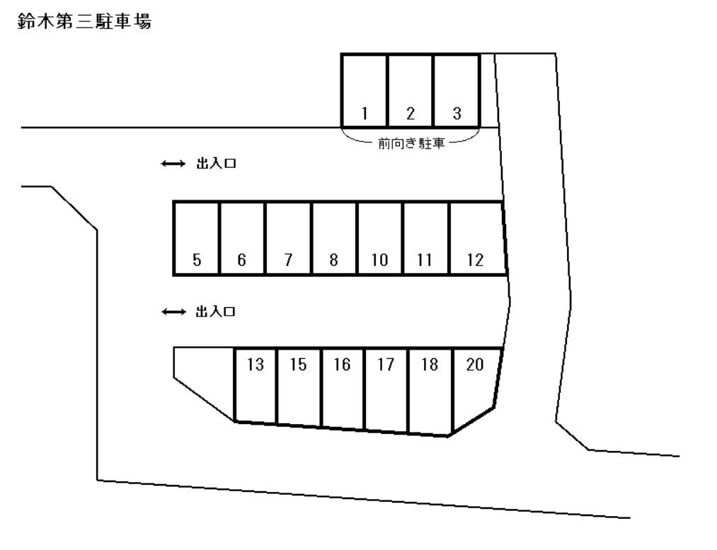 鈴木第三駐車場の駐車配置図
