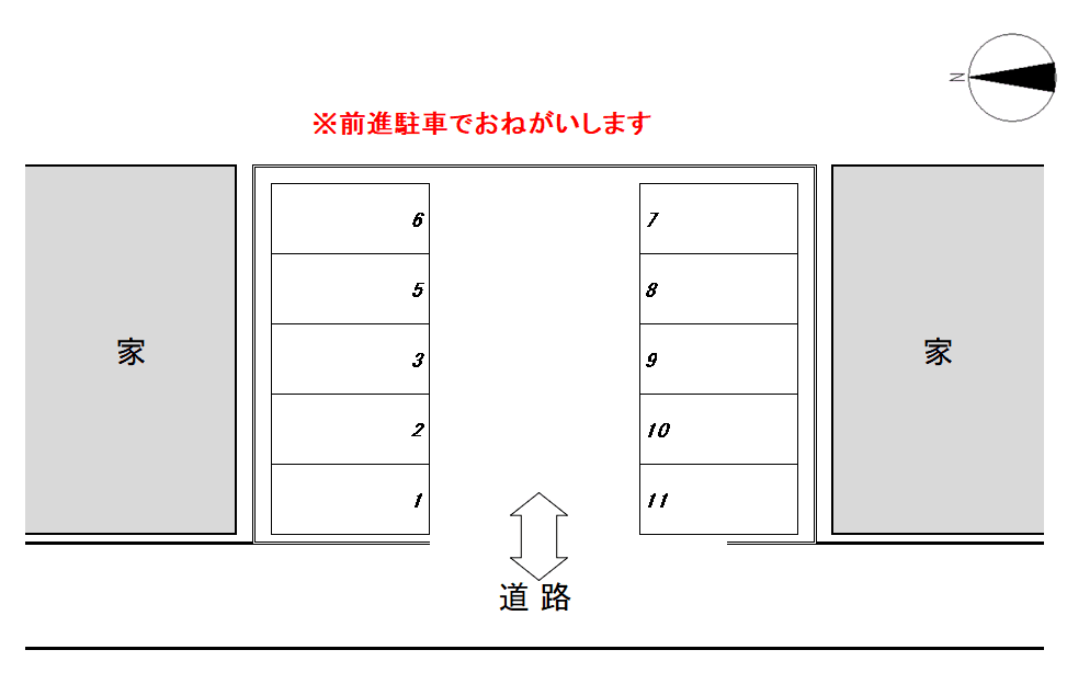 鳥居川駐車場の駐車配置図