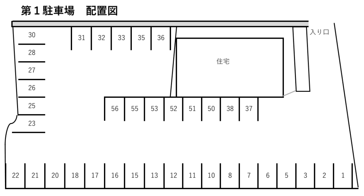 水木第1駐車場の駐車配置図