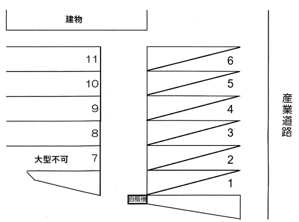 将軍橋パーキングの駐車配置図