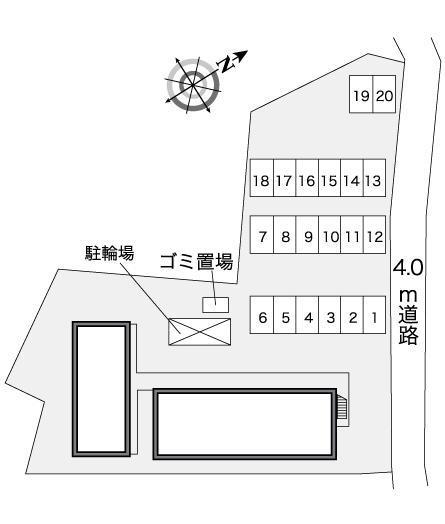 裾花(26073)の駐車配置図
