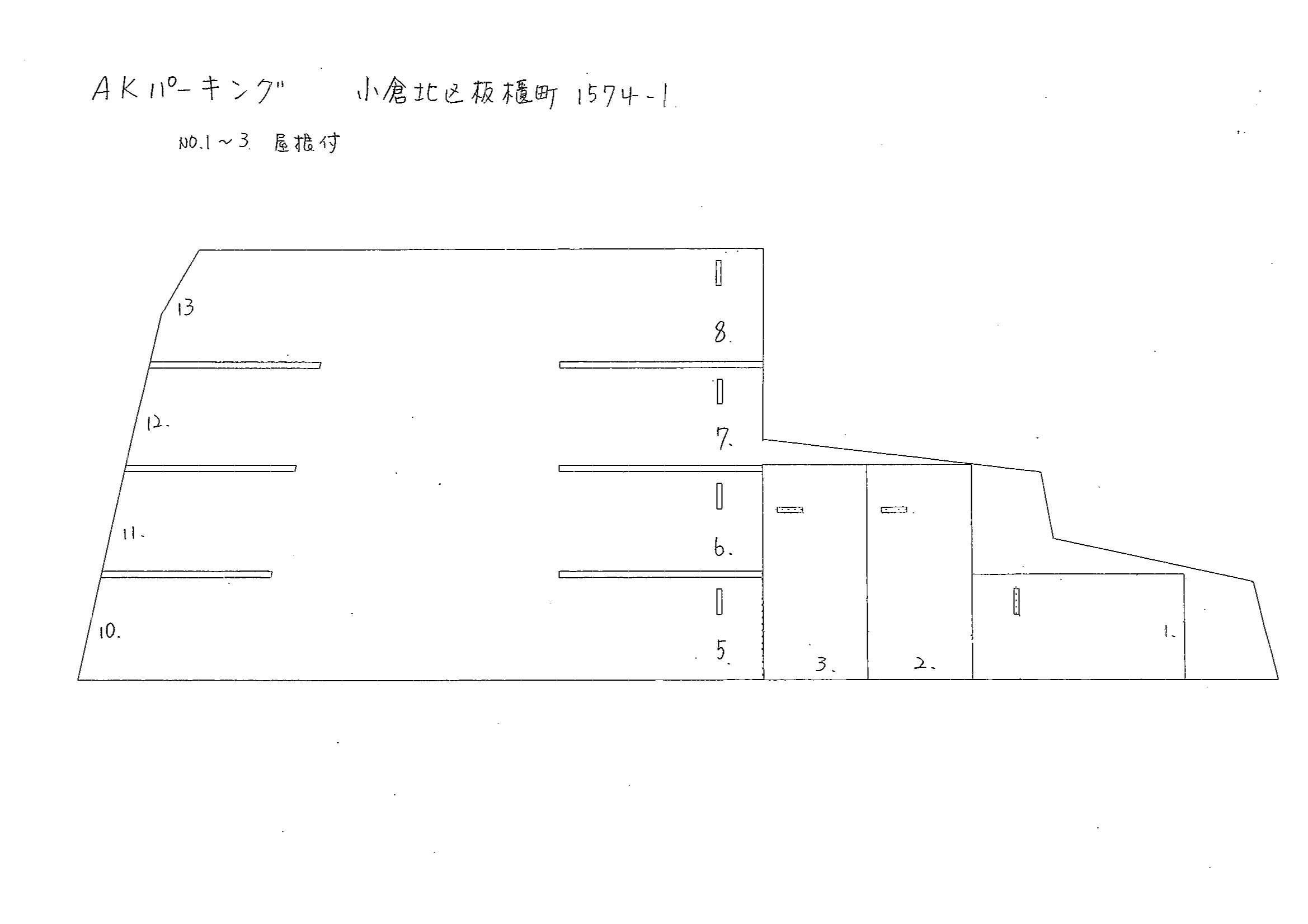 AKパーキングの駐車配置図