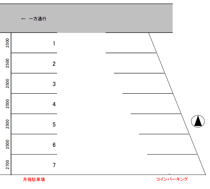 上富野二丁目駐車場の駐車配置図