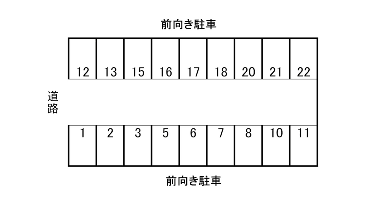 植田山５パーキング＃の駐車配置図
