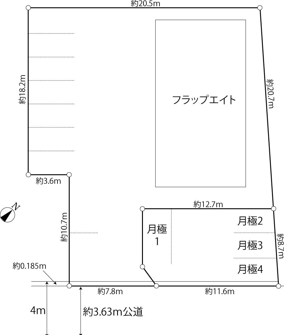 フラップエイト駐車場 の駐車配置図