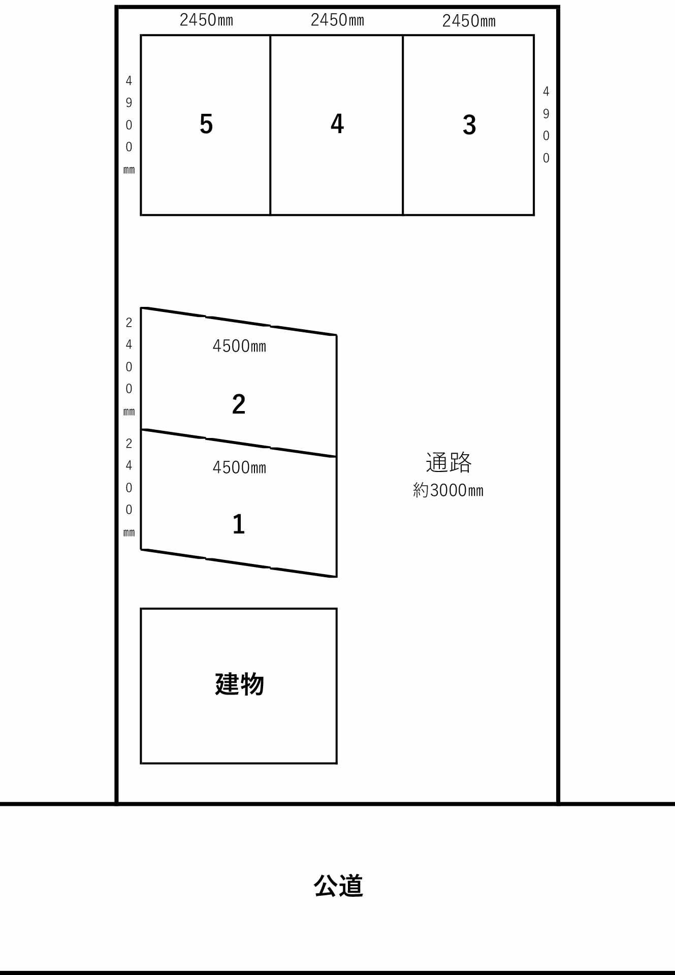 矢口12220駐車場の駐車配置図