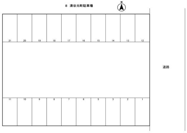 清谷元町(清光)駐車場の駐車配置図