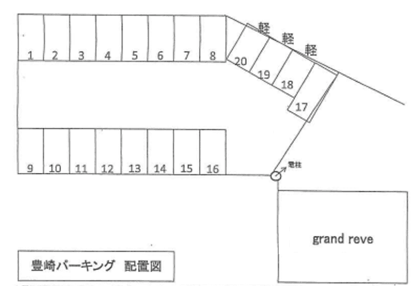 豊崎パーキングの駐車配置図