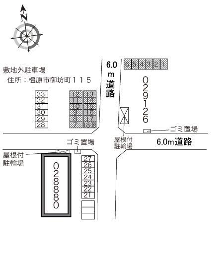 喜楽楽２(29126)　敷地外駐車場の駐車配置図