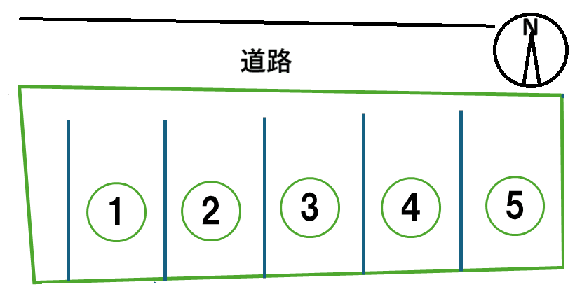 龍禅寺第５駐車場の駐車配置図