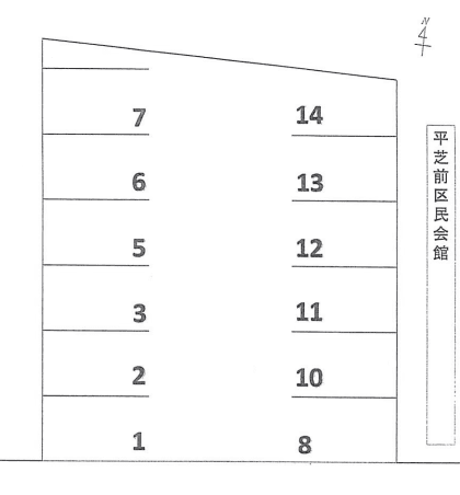 平芝町２丁目駐車場の駐車配置図