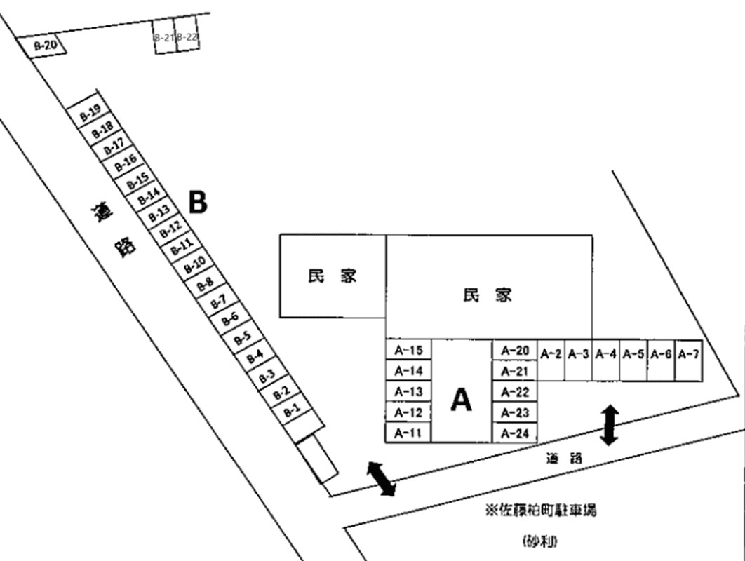佐藤柏町Ｐの駐車配置図