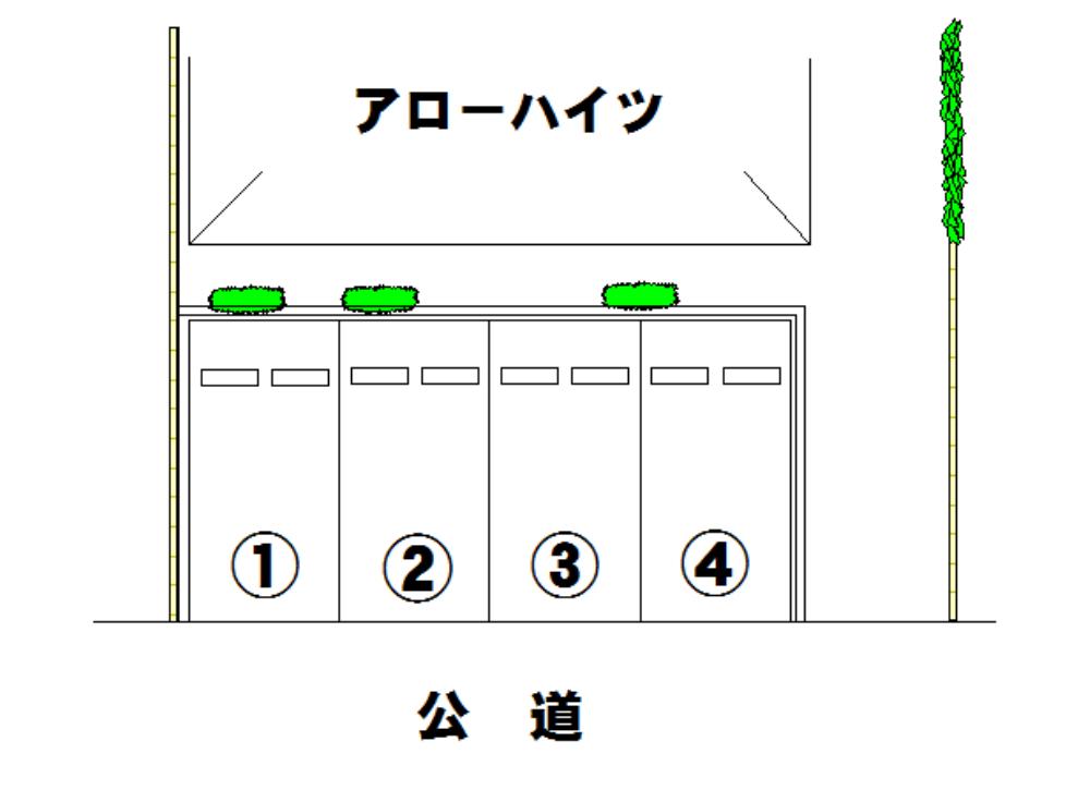 アローハイツ駐車場の駐車配置図