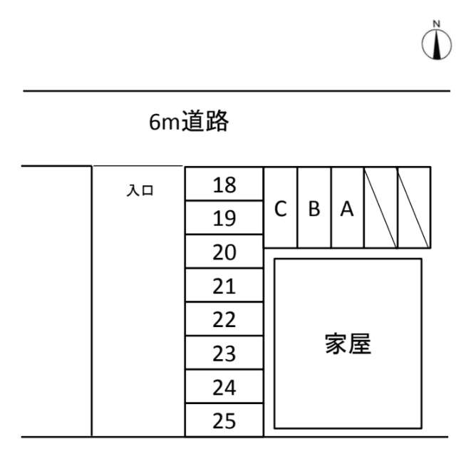 長坂ささのは駐車場の駐車配置図