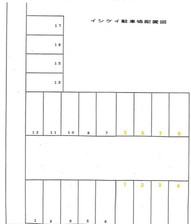 イシケイ駐車場の駐車配置図