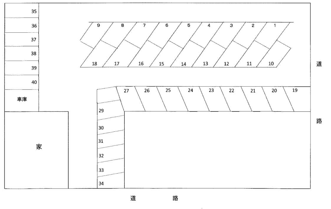 殿町駐車場の駐車配置図