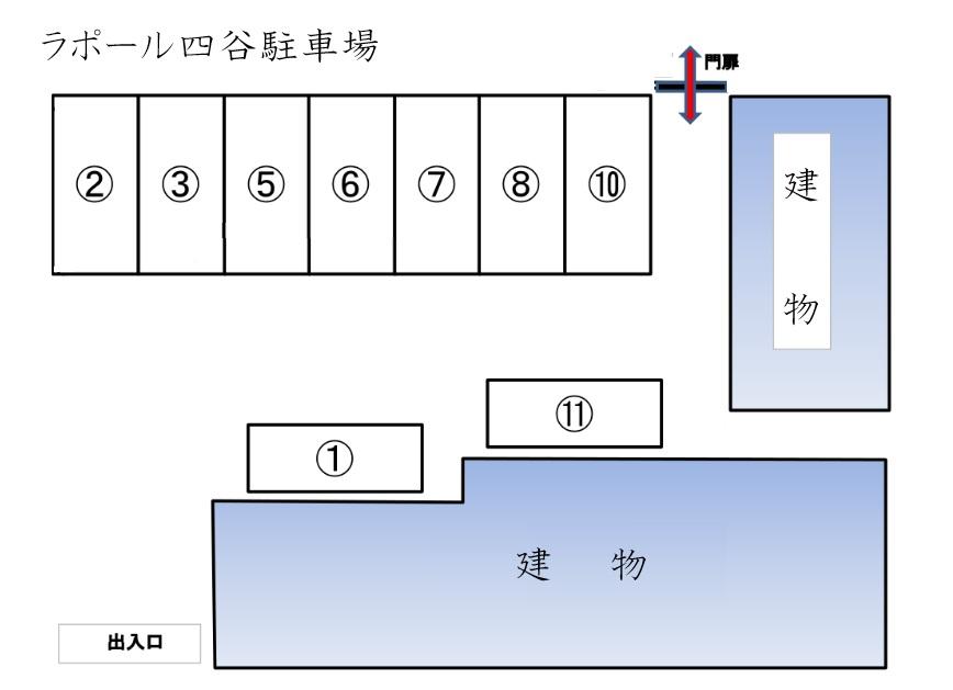 ラポール四谷駐車場の駐車配置図