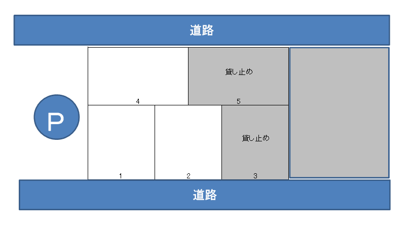 春日中央駐車場の駐車配置図