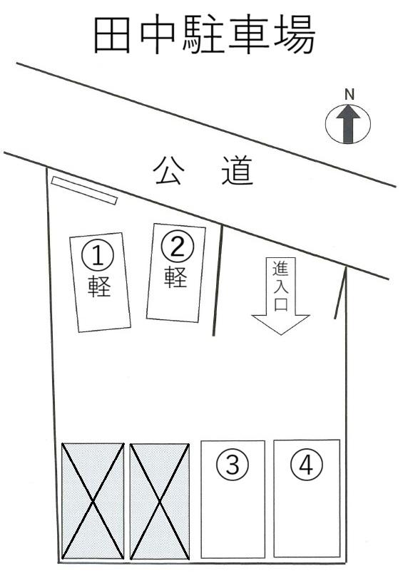 田中駐車場の駐車配置図