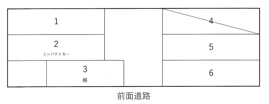 宇佐町一丁目月極駐車場の駐車配置図