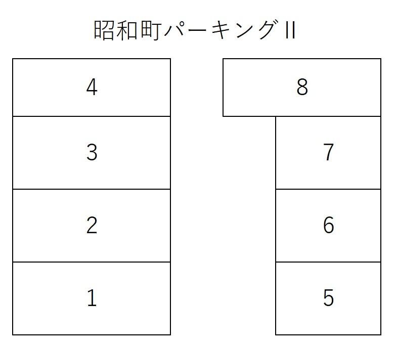 昭和町パーキングⅡの駐車配置図