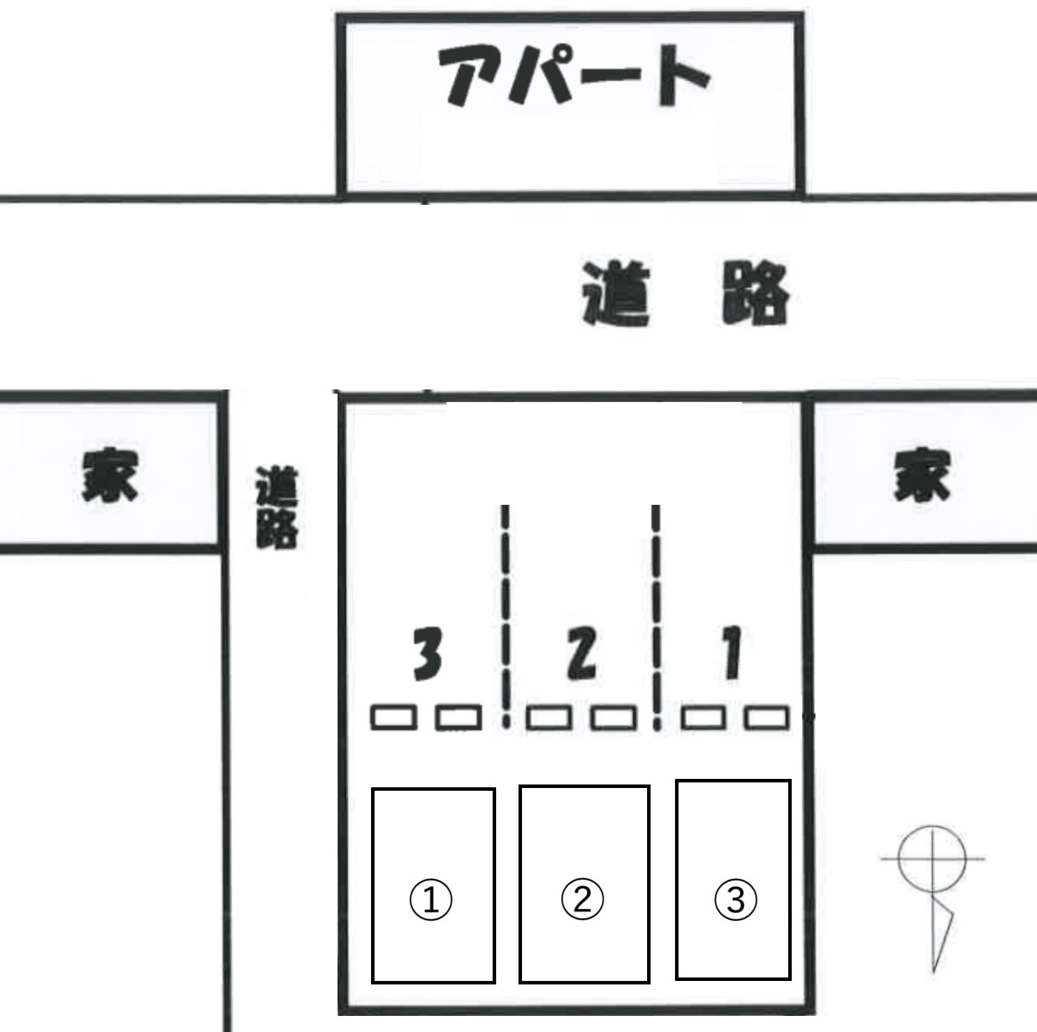 関上駐車場の駐車配置図