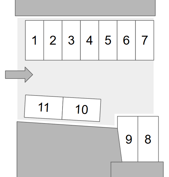 重川駐車場の駐車配置図