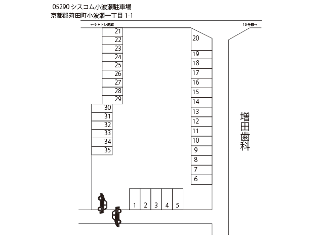 シスコム小波瀬駐車場の駐車配置図