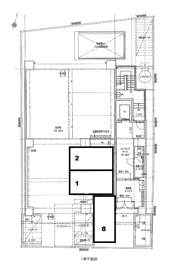 アソシアグロッツォ薬院サウスガーデンの駐車配置図