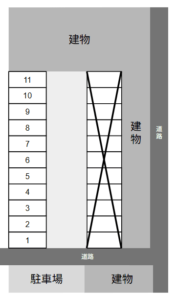 富士見第四駐車場の駐車配置図