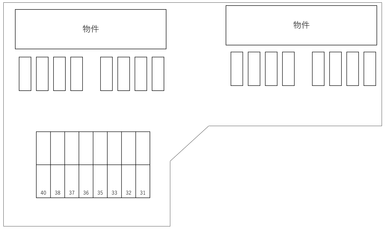 ＶｉｖａｌｅｓⅡ　Ａ・Ｂ別駐車場の駐車配置図