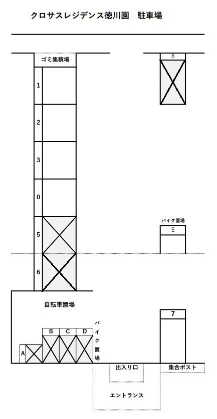 クロサスレジデンス徳川園の駐車配置図