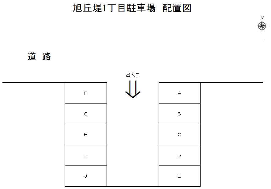 旭丘堤一丁目駐車場の駐車配置図